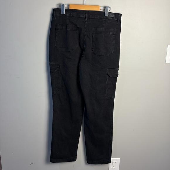 Nicole Miller New York Soho High Rise Black Denim Cargo Pockets Women's Size 12 - Picture 5 of 8